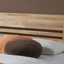 Detail hoofdbord wild eiken houten bed Gijs