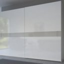 Digitaal voorbeeld zijde grijs romp, middenlijn en handgrepen met kristal witglas panelen