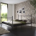 Metalen bed Imola mat zwart structuur