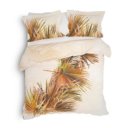 1 persoons, 2 persoons,Lits-jumeaux en Lits-jumeaux XL dekbedovertrek katoen 2 kanten beige met palmbladeren