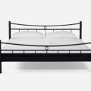 Zwart metalen twijfelaar bed Saskia