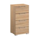 Wild eiken ladenconsole met zilveren handgrepen