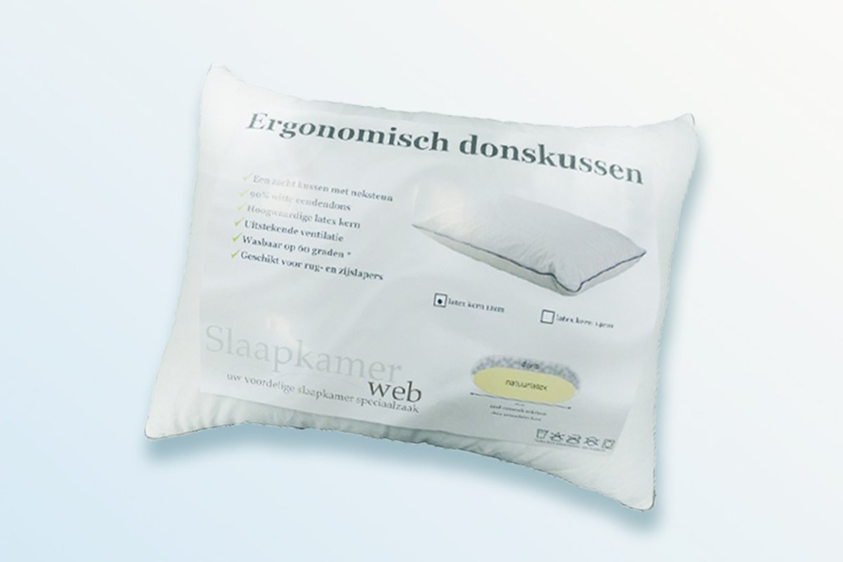 Kussen slaapkamerweb eendendons en natuurlatex