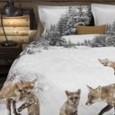 Dekbedovertrek met vossen in sneeuw