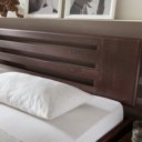 Detail hoofdbord houten bed Max wenge