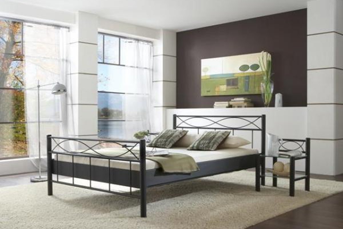 Tweepersoons metalen bed Lotus