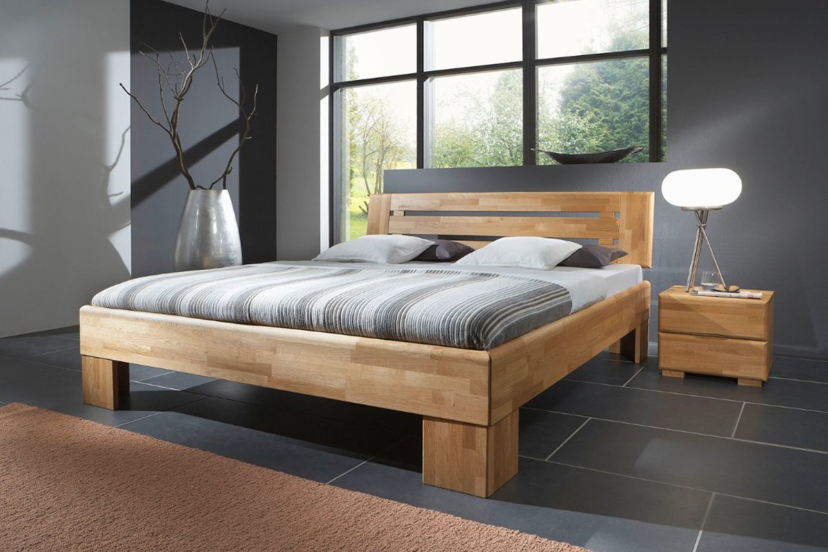 Houten bed Teun wild eiken honing geolied