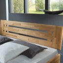 Detail wild eiken honing geolied hoofdbord houten bed Teun