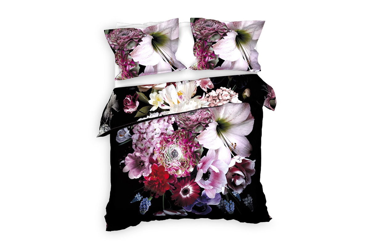 Rijk boeket dekbedovertrek van ECO katoensatijn Slaapkamerweb