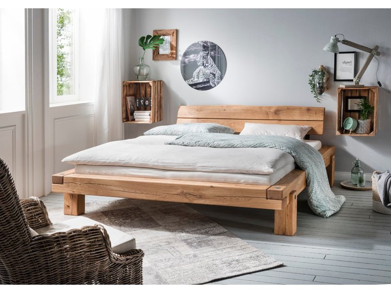 Massief houten bed Woody