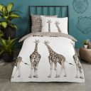 Kinder dekbedovertrek giraffen op bed