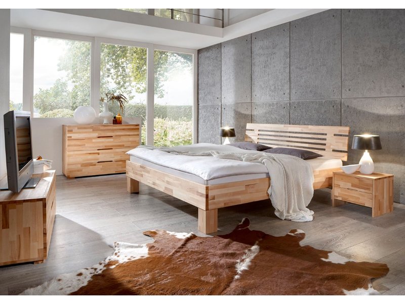 Massief houten bed Lars kern beuken geolied