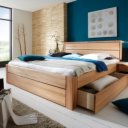 Massief beuken houten bed Kopenhagen met lade