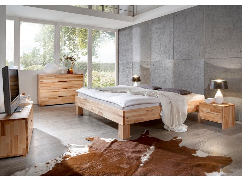 Massief beuken houten bed Sjors