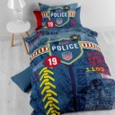Kinder dekbedovertrek Politie op bed