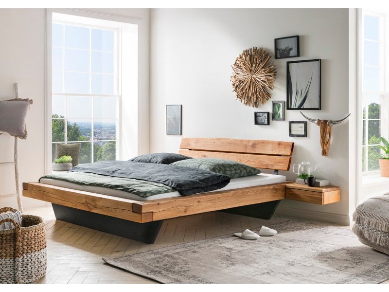 Tweepersoons houten balkenbed