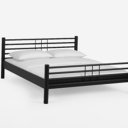 Mat zwart tweepersoons metalen bed Claudia