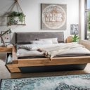 Houten balken bed tweepersoons met lade