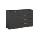 Combi commode zijde grijs met deur links