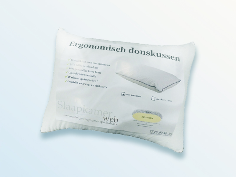 Kussen slaapkamerweb eendendons en natuurlatex
