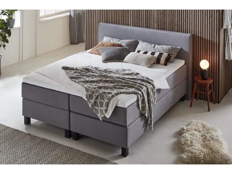 Actie boxspring in grijze stof