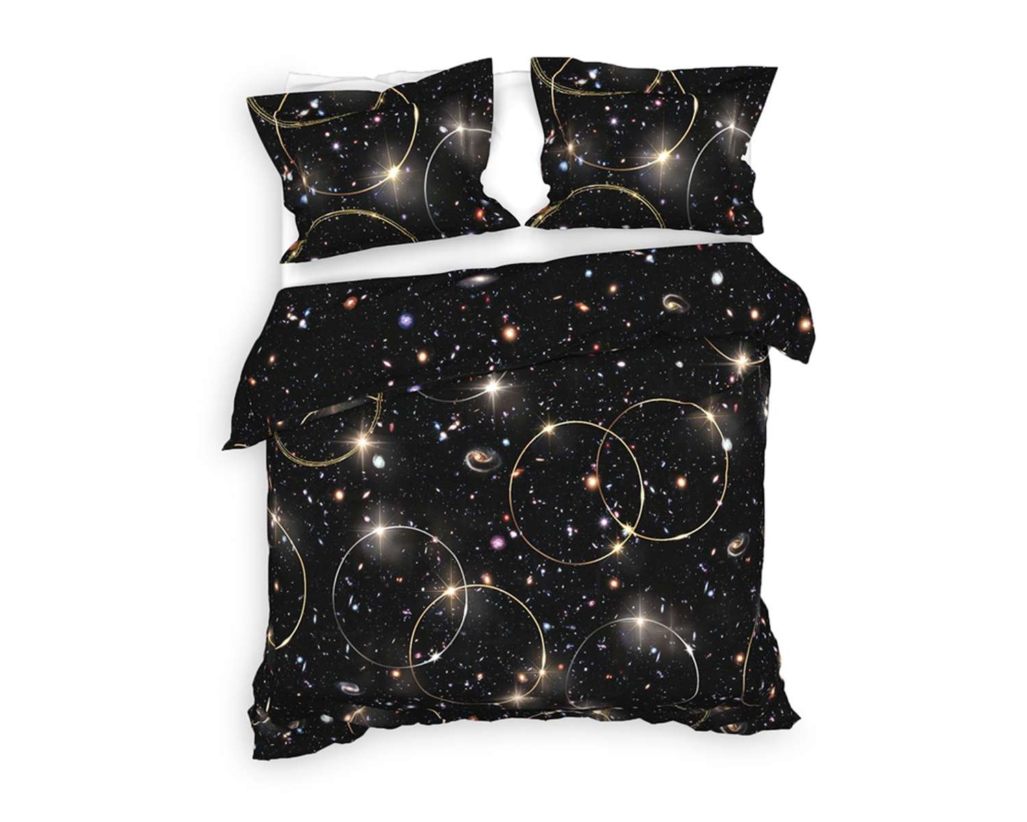 SLEEP TIME Good Nuit My Chérie Cotton Duvet Cover, Grey, Double, 220 x 240 cm, with 2 Pillowcases 60 x 70 cm