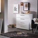 4-ladencommode alpine wit met chromen open handgrepen