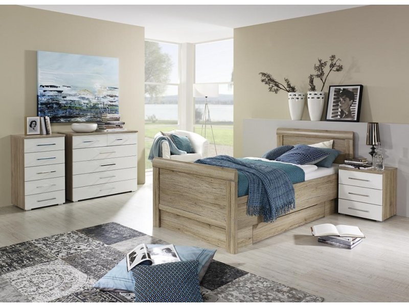 Wild eiken kleurig bed Mio plus