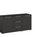 Zijde grijze combi commode met deuren en laden