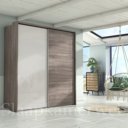 Zweefdeurkast Easyline room witte romp met room witglazen deuren