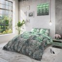 Dekbedovertrek Bladeren patroon op bed