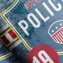 Kinder dekbedovertrek Politie detail