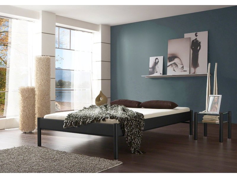 Metalen tweepersoons bed Simone zwart