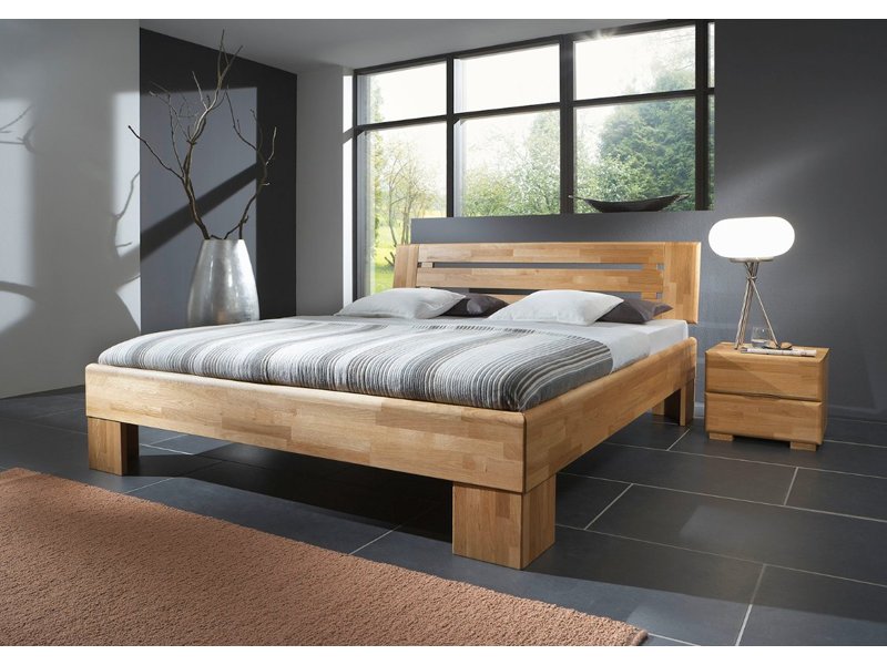 Houten bed Teun wild eiken honing geolied