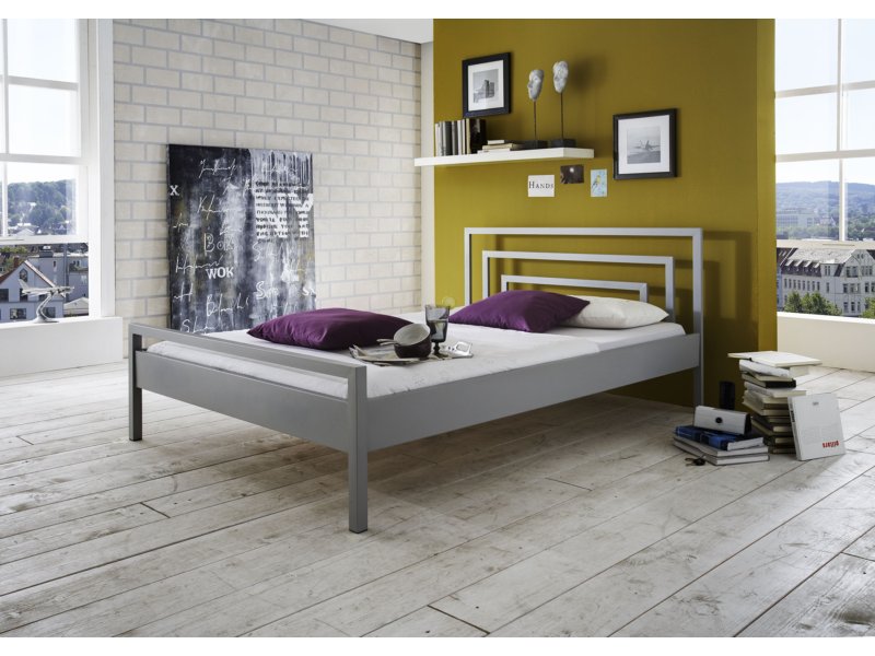 Metalen bed Stella zilver