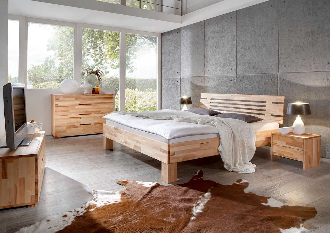 Associëren bestrating ga werken 2 persoons houten bed Lars | Slaapkamerweb