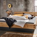 Robuust houten balkenbed Madison voeteneind