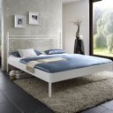 Metalen bed Messina mat wit structuur