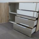 Showroommodel combicommode met spiegelfront open