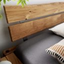 Hoofdbord boomstam houten balken bed