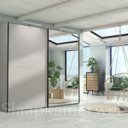 Zwwefdeurkast Easyline kiezelgrijs met kiezelgrijs glas deuren en sierlijst