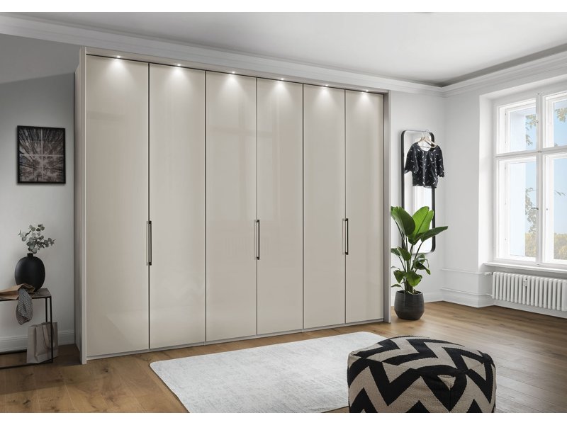 Draaideurkast Elegance One Champagne staallook handgrepen
