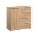 Combicommode wild eiken met deur en 4 laden