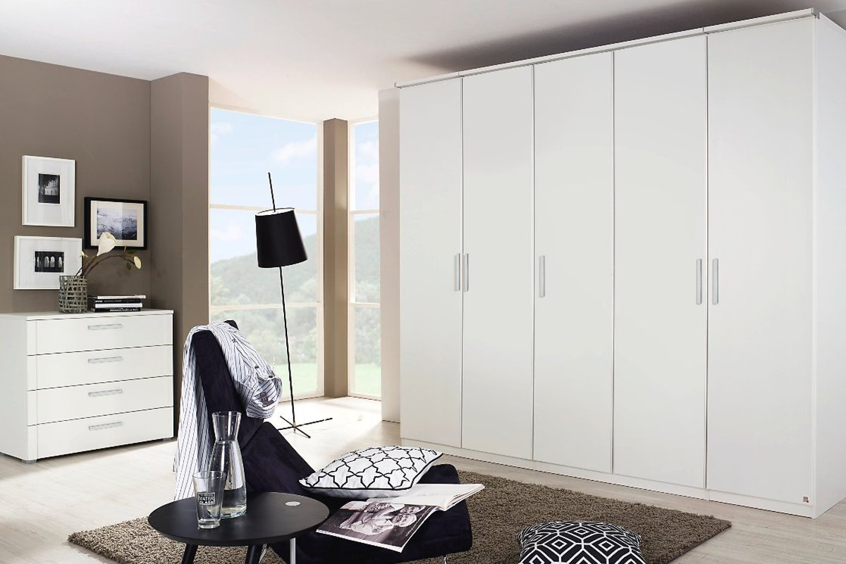 Draaideurkast Royal Modern 300cm breed met spiegels in het wild eiken