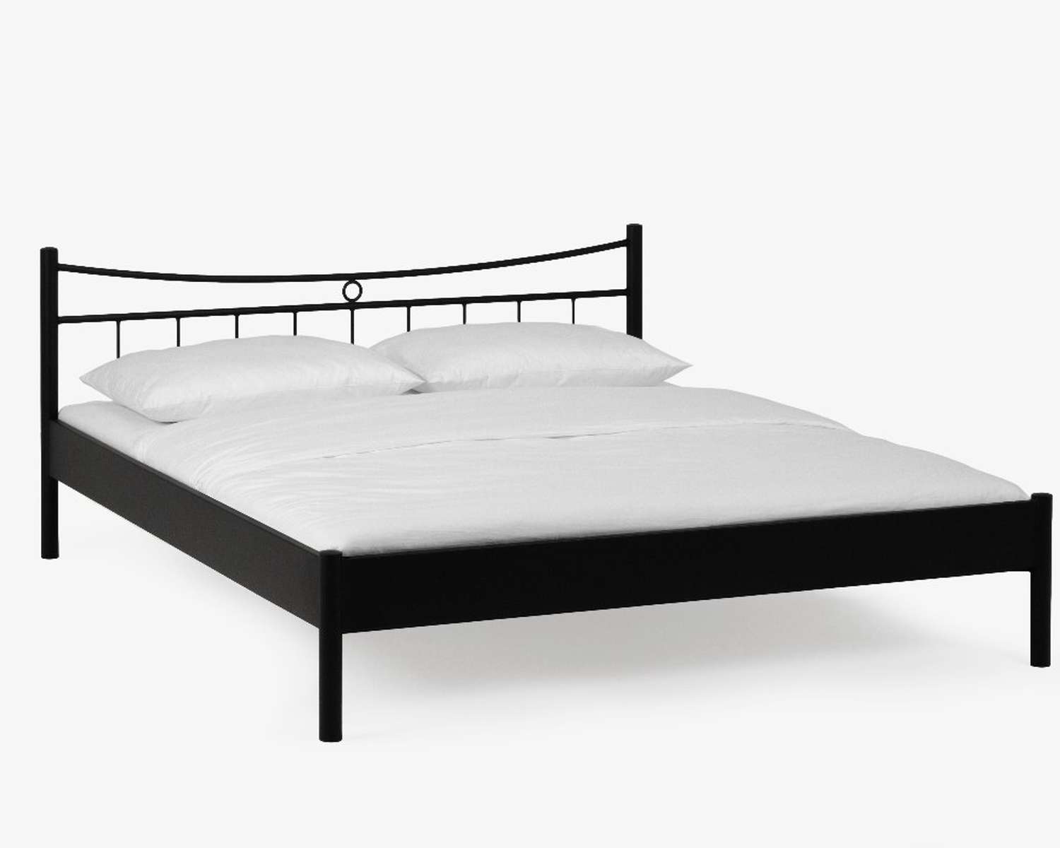 Mat zwart structuur metalen twijfelaar bed Svenja