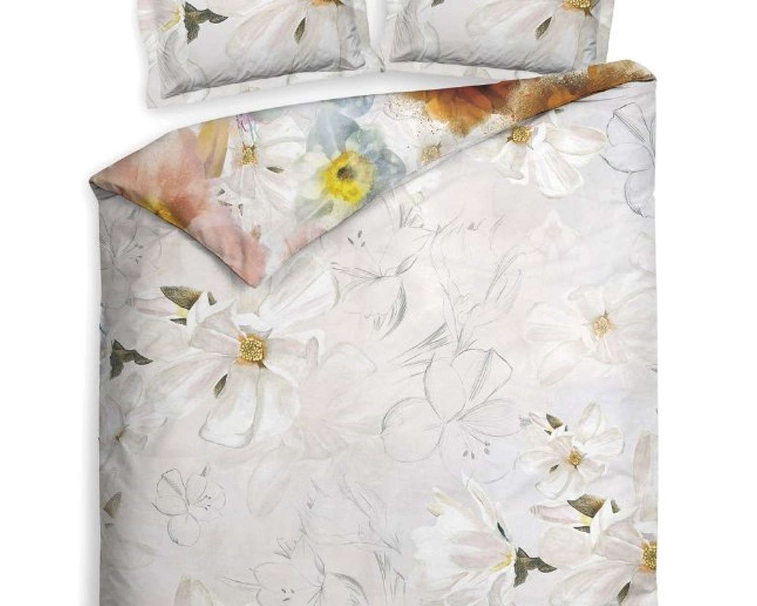 Dekbedovertrek Bloemen Aquarel achterkant Dekbedovertrek Bloemen Aquarel achterkant