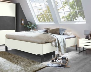 Tweepersoonsbed Comfort Minimal zonder hoofdbord roomwit
