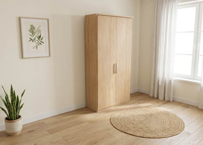zand eiken draaideurkast 201cm hoog x 101cm breed