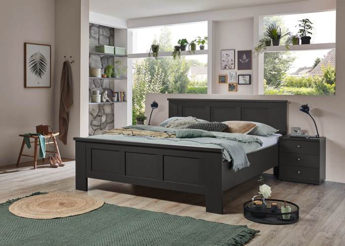 Antraciet bed Comfort Rustic