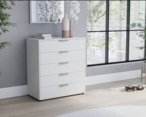 Witte ladencommode met 5 laden, 80cm breed